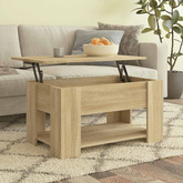 vidaXL Stolik kawowy, dąb sonoma, 79x49x41, materiał drewnopochodny