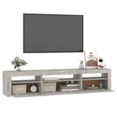 vidaXL Szafka pod TV z oświetleniem LED, szarość betonu, 195x35x40 cm