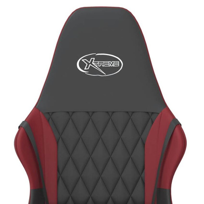 vidaXL Masujący fotel gamingowy, czarno-bordowy, sztuczna skóra model standard