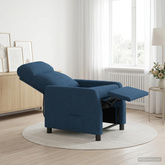 Fotel recliner niebieski tkanina