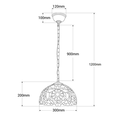 Lampa wisząca Szklany Witraż E27 Abruzzo Capolavoro 3