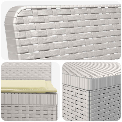 5-osobowa sofa ogrodowa z poduszkami w stylu rattanowym PP
