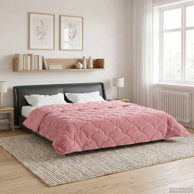 Letni Kołdra Różowy 220 x 240 cm Mikrofibra i Fleece Teddy