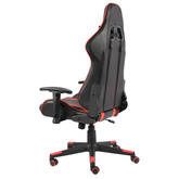 vidaXL Obrotowy fotel gamingowy, czerwony, PVC