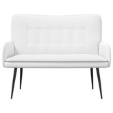 Sofa dwuosobowa Biały 115 x 61 x 87 cm tkanina