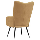 Fotel, brązowy, obity aksamitem