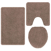 Zestaw mat łazienkowych antypoślizgowych 3 pcs Brązowy PP
