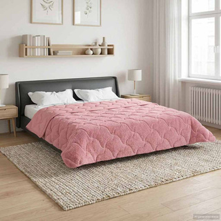 Zimowa Kołdra Różowy 220 x 240 cm Mikrofibra i Fleece Teddy