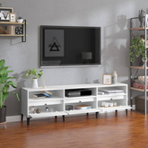 vidaXL Szafka pod TV, biała, 150x30x44,5 cm, materiał drewnopochodny wariant 8