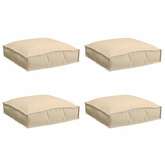 Poduszka 4 pcs Beżowy 40 x 40 x 8 cm Materiał Oxford
