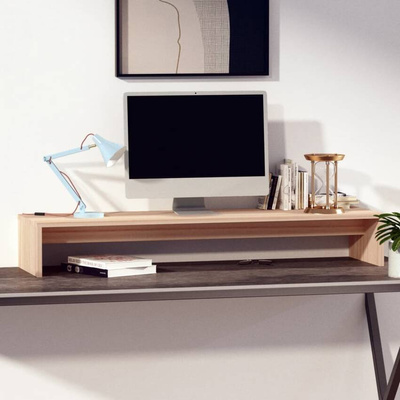 vidaXL Podstawka na monitor, 100x27x15 cm, lite drewno sosnowe