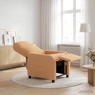 Fotel recliner Beżowy Bouclé