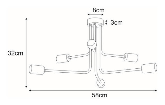 Lampa sufitowa K-4041 z serii PEKA
