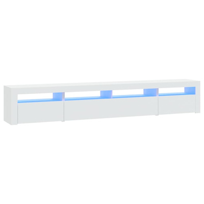 vidaXL Szafka pod TV z oświetleniem LED, biała, 240x35x40 cm