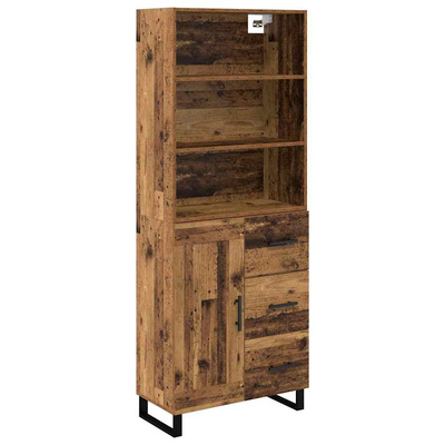 Highboard 2 szt. Stare drewno 69,5 x 34 x 180 cm