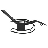Leżak, bujany, czarny, stal i tworzywo textilene