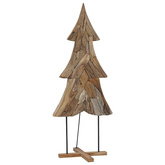 Choinka z podstawą Brązowy 181,5 cm Lite drewno tekowe