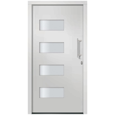 Drzwi zewnętrzne, aluminium i PVC, białe, 100x210 cm