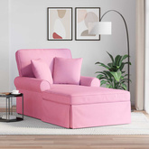 Chaise Lounge z Fartuszkiem 3 szt. Różowy tkanina