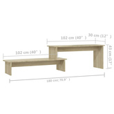 vidaXL Szafka pod TV, dąb sonoma 180x30x43 cm, materiał drewnopochodny