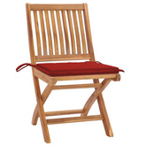 vidaXL Składane krzesła ogrodowe z poduszkami, 4 szt., drewno tekowe