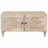 Stolik kawowy Biały 80 x 54 x 40 cm Drewno inżynieryjne