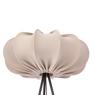 Lampa podłogowa CAFEE’ z abażurem beżowym frappe 52 cm - lampa stojąca w stylu skandynawskim E27