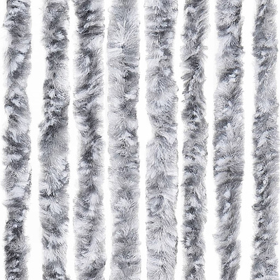 Zasłona przeciwko owadom, biało-szara, 100x200 cm, szenil