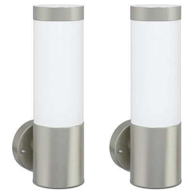 Zewnętrzna lampa ścienna 2 pcs Srebrny 12 x 8,5 x 27 cm