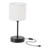Lampka nocna Beta z abażurem metalowa biała na stolik nocny