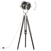 Lampa podłogowa na trójnogu, czarna, lite drewno mango, 171 cm