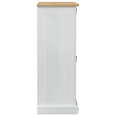 Szafka na buty Corona Biały 99 x 32 x 85 cm Lite drewno sosnowe
