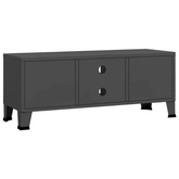 vidaXL Industrialna szafka pod TV, antracytowa, 105x35x42 cm, metalowa