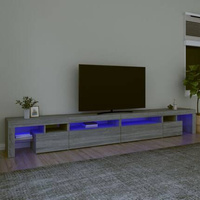 vidaXL Szafka pod TV z oświetleniem LED szary dąb sonoma 290x36,5x40cm