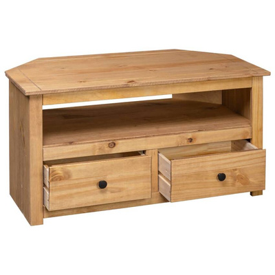 vidaXL Szafka narożna pod TV, 93x49x49 cm, lita sosna, seria Panama