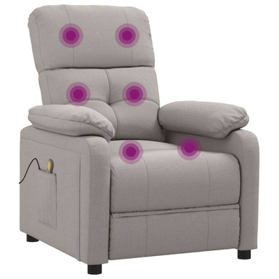 vidaXL Fotel masujący, taupe, tkanina model standard