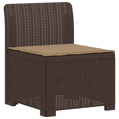5-osobowa sofa ogrodowa z poduszkami w stylu rattanowym PP