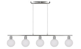 Lampa wisząca chrom klosz kula 5xG9 Oden 35-03270