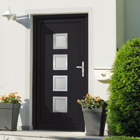 vidaXL Drzwi wejściowe, antracytowe, 108x208 cm, PVC