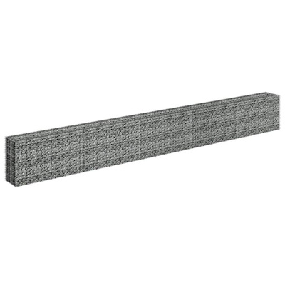 vidaXL Podwyższona donica gabionowa, galwanizowana stal, 450x30x60 cm