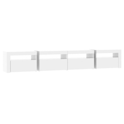 vidaXL Szafka pod TV z oświetleniem LED, biała z połyskiem,240x35x40cm