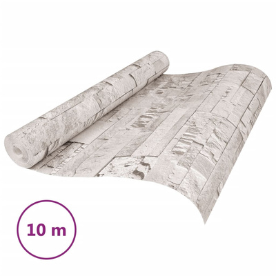 Tapeta 3D z wzorem kamieni, kremowa, 10x0,53 m, flizelina