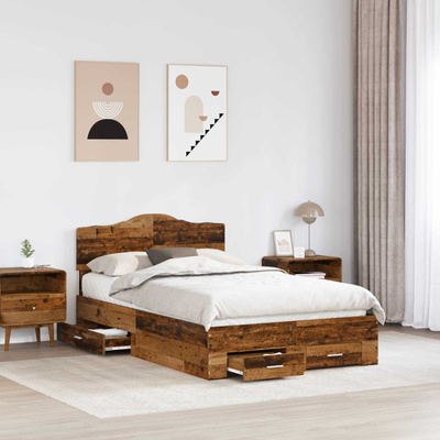Ramka łóżka Stare drewno 120 x 190 cm Drewno inżynieryjne