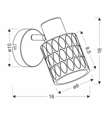 Bill Lampa Kinkiet Czarny 1X40W E27 Klosz Dymiony