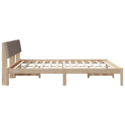 Rama łóżka Brązowy i taupe 180 x 200 cm Lite drewno sosnowe