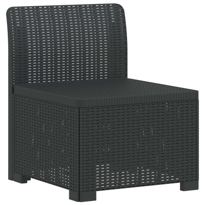 Sofa Ogrodowa 3-osobowa Rattanowa 3-osobowy PP antracytowy