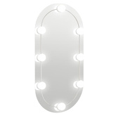 vidaXL Lustro z oświetleniem LED, 80 x 40 cm, szklane, owalne