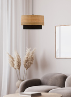 Lampa wisząca z abażurem Ritana nowoczesna beżowa do salonu