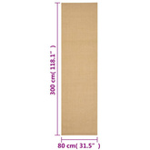 vidaXL Dywanik, naturalny sizal, 80x300 cm