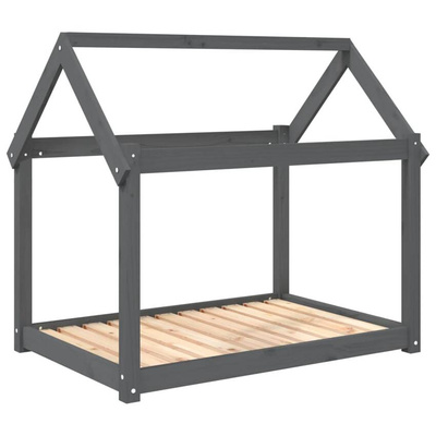 vidaXL Legowisko dla psa, szare, 101x70x90 cm, lite drewno sosnowe